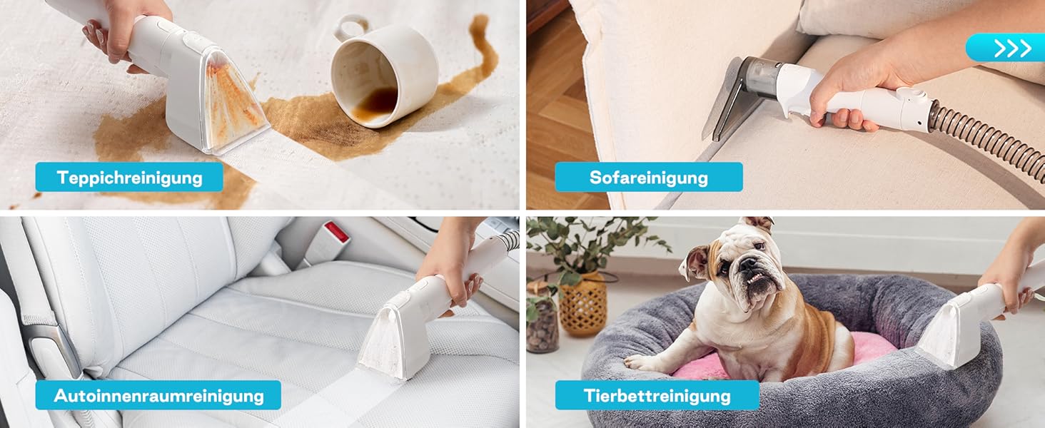 Апарат для чищення м'яких меблів та килимів: волого-пилосос 15 kPa, бак 1.6 л, компактний пароочисник, самоочищення, для дому та авто
