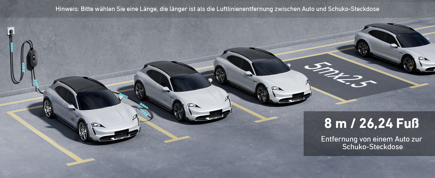 Кабель для електромобіля Evjuicion Typ 2 Schuko, 3.68kW, 6м, 16A, IP67, чорний. Зарядний кабель для ID.3/4, X1, 5ER, Model Y/3 та інших електромобілів