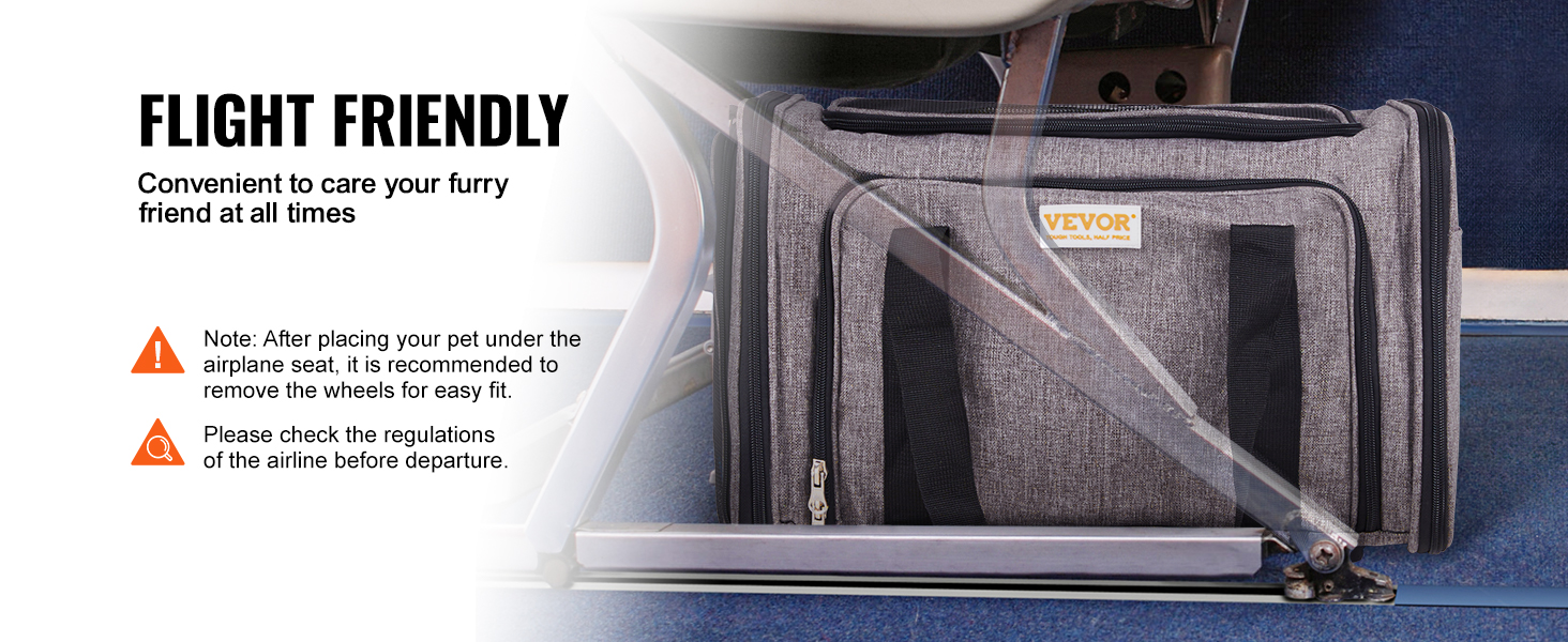 Тролей для собак VEVOR, складаний рюкзак для собак до 15,8 кг, переноска з оксфордської тканини 600D, 4 колеса, кишені для зберігання, ідеально для подорожей на авто та виїздів (сірий, 11 кг)