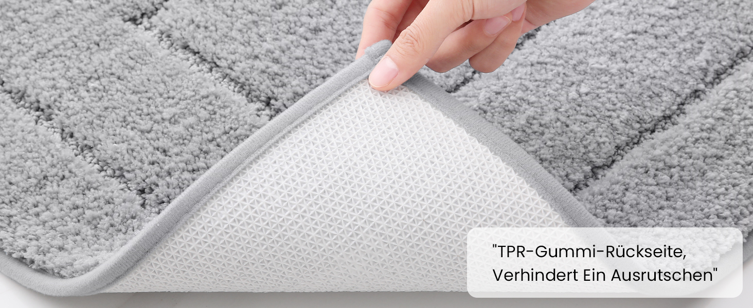 Килимок для ванної кімнати Homaxy з мікрофібри, неслизький, 40x60 см, сірий