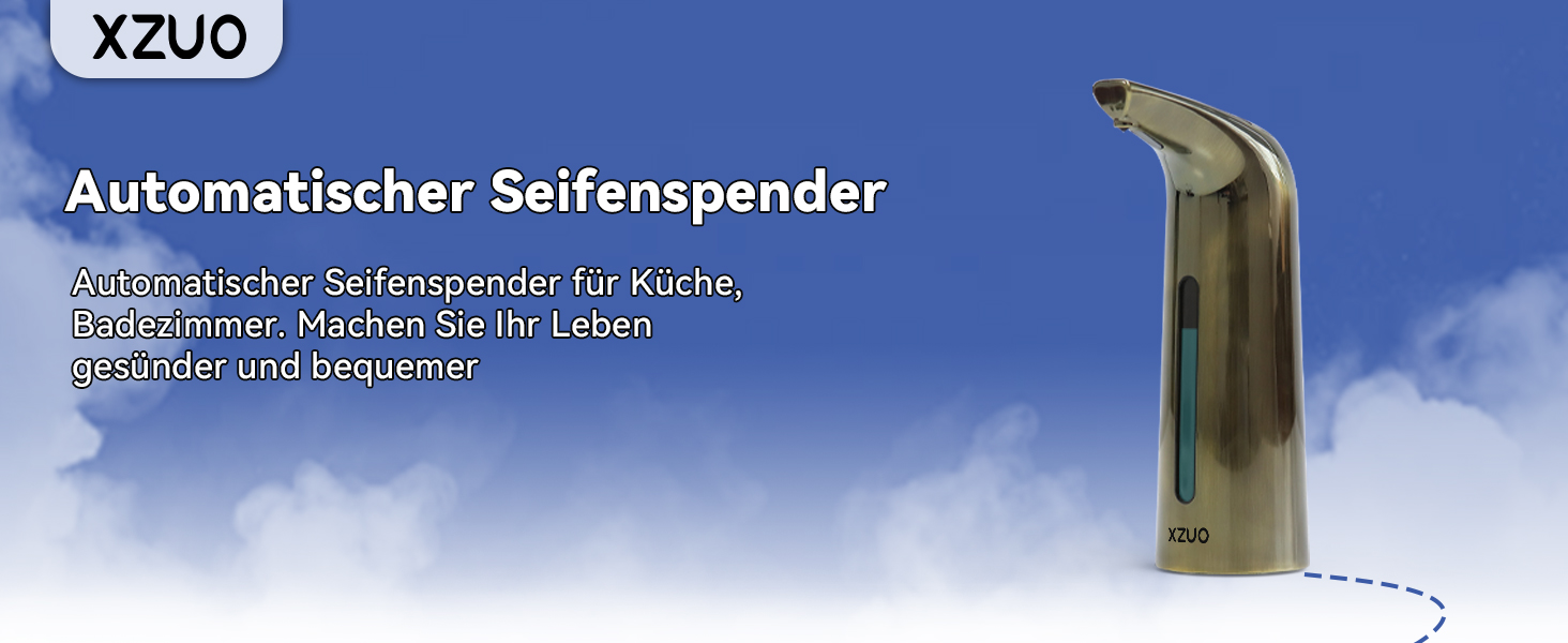 Автоматичний безконтактний дозатор мила з 4 рівнями регулювання, 400 мл, електричний, на батарейках, для встановлення на стіл, з інфрачервоним датчиком (Бронзовий), 400 мл, Бронза