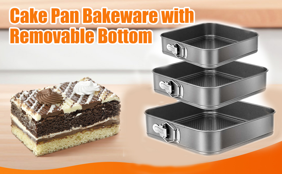 Набір форм для випічки (3 шт.) діаметром 12/18/22 см, круглі, з антипригарним покриттям, для тортів та кішок, чорного кольору