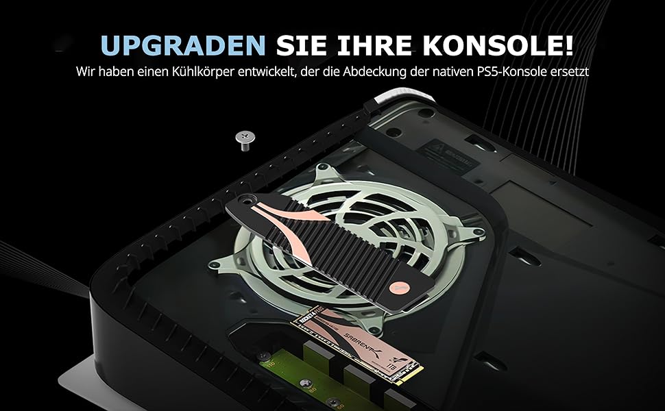 Радіатор охолодження Sabrent M.2 SSD NVMe з алюмінію з термопадом, HeatPipe, сумісний з PC, Desktop, PS5