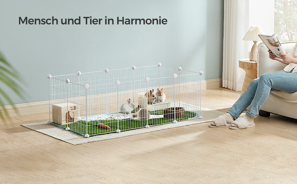 Клітка для кроликів та морських свинок SONGMICS LPI01H - металева, 123 x 63 x 41 см