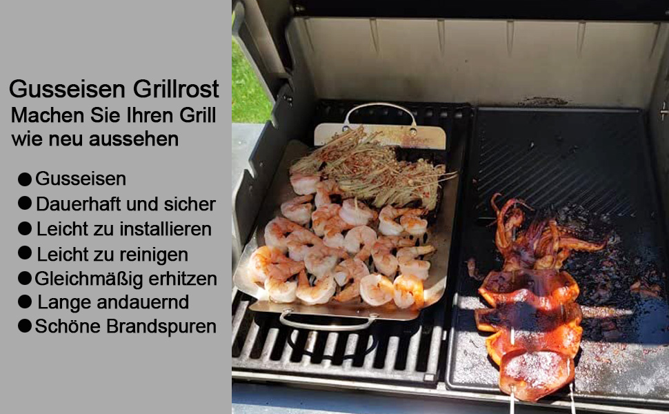 Чавунний Grillrost для Weber Spirit I & II 200 серії, Spirit E-210, E-220, S-210, S-220. Замінна частина, чавунний Grillrost, 44,5 см. Сумісний з Weber 7637
