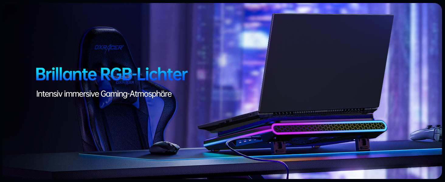 Ігровий охолоджувач для ноутбука llano V12 RGB з потужним турбовентилятором 5.5