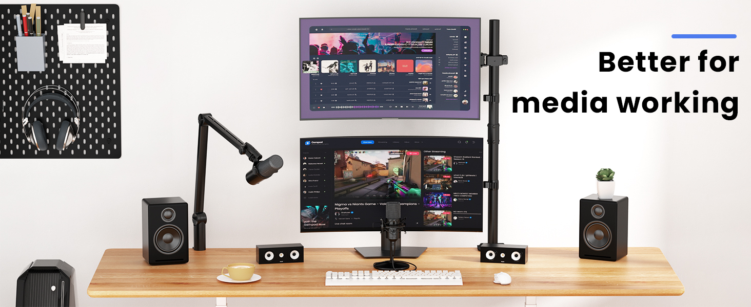 Кріплення для монітора PUTORSEN 80 см, для екранів 13-35 дюймів, регульоване, настільний кріплення, VESA 75x75/100x100 мм