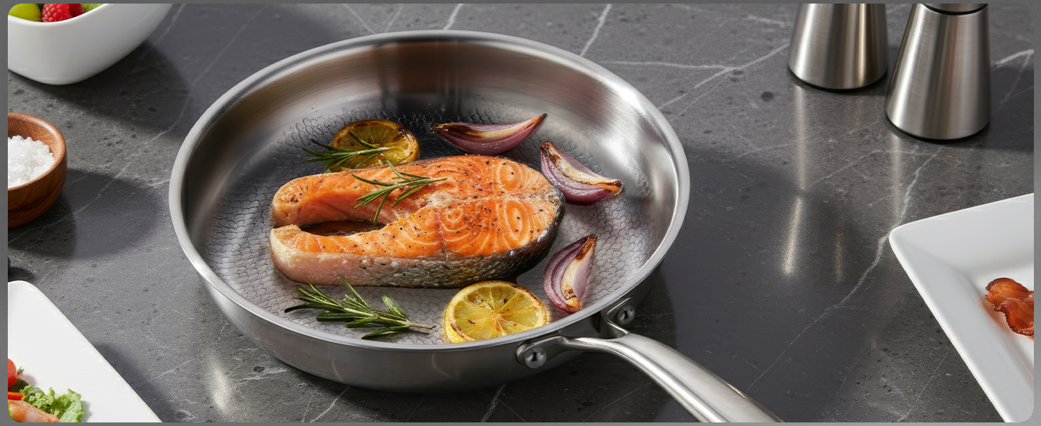Сковорода з нержавіючої сталі 30 см Titan, з кришкою, для індукційних плит, 18/10, підходить для духовки та посудомийної машини