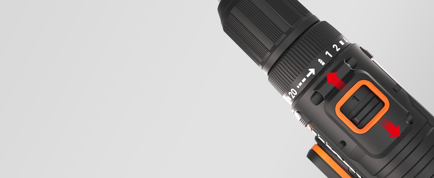 Акумуляторний дриль-шуруповерт WORX WX108 20V – універсальний інструмент для свердління та закручування, 20+1 момент затягування, 40Nm, 13мм патрон, 2 x 2Ah акумулятори, зарядний пристрій