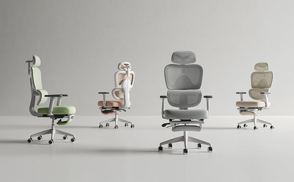 Офісний крісло MUSSO E600SE сірого кольору: ергономічний дизайн, регулювання поперекової підтримки, підлокітники та підголівник, підставка для ніг, підтримка спини для жінок