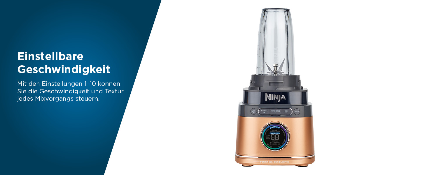 Ninja 2-in-1 Detect Power Mixer Pro with Jug & Single Serve Cups - 1200W, Black & Copper