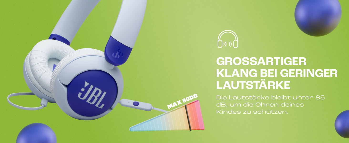 Навушники JBL Junior 320 для дітей з мікрофоном, кабель, блакитні, JBL Safe Sound, 12 мм, блакитний колір