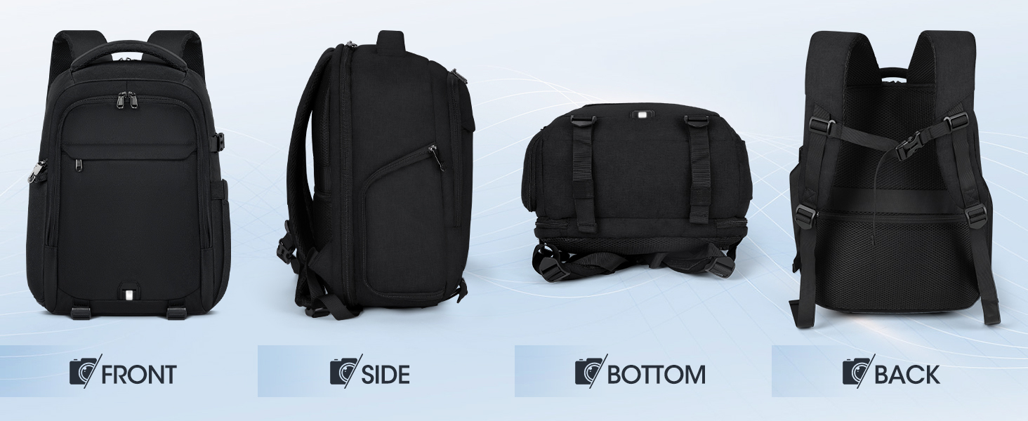 Рюкзак для фотокамери RAINSMORE з відділенням для ноутбука 14 дюймів, чорний, з дощовиком. Підходить для Canon, Nikon, Sony (DSLR, SLR)