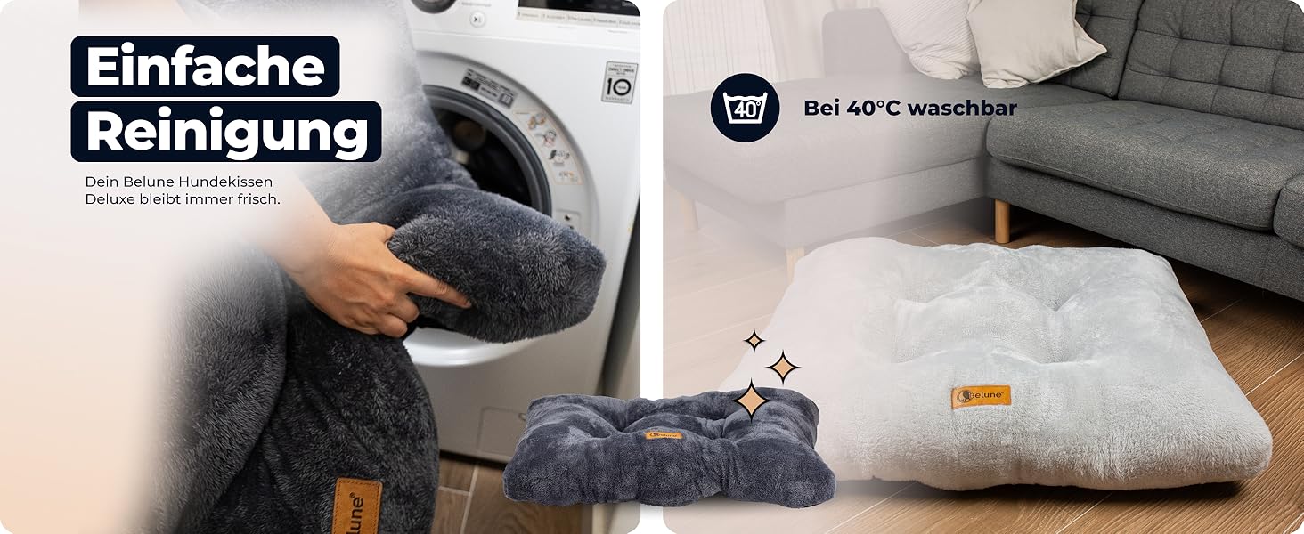 Belune® Делюкс подушка для собак [Світло-сірий, L (130x80x15 см)] - миється, ліжко для великих собак, подушка для собак великих порід світло-сіра L (130x80x15 см)