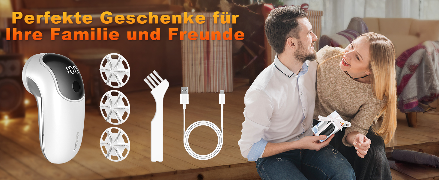 Електричний видалення ворсу для одягу, меблів та текстилю - портативний бездротовий пристрій з LED-дисплеєм та 3 рівнями налаштування