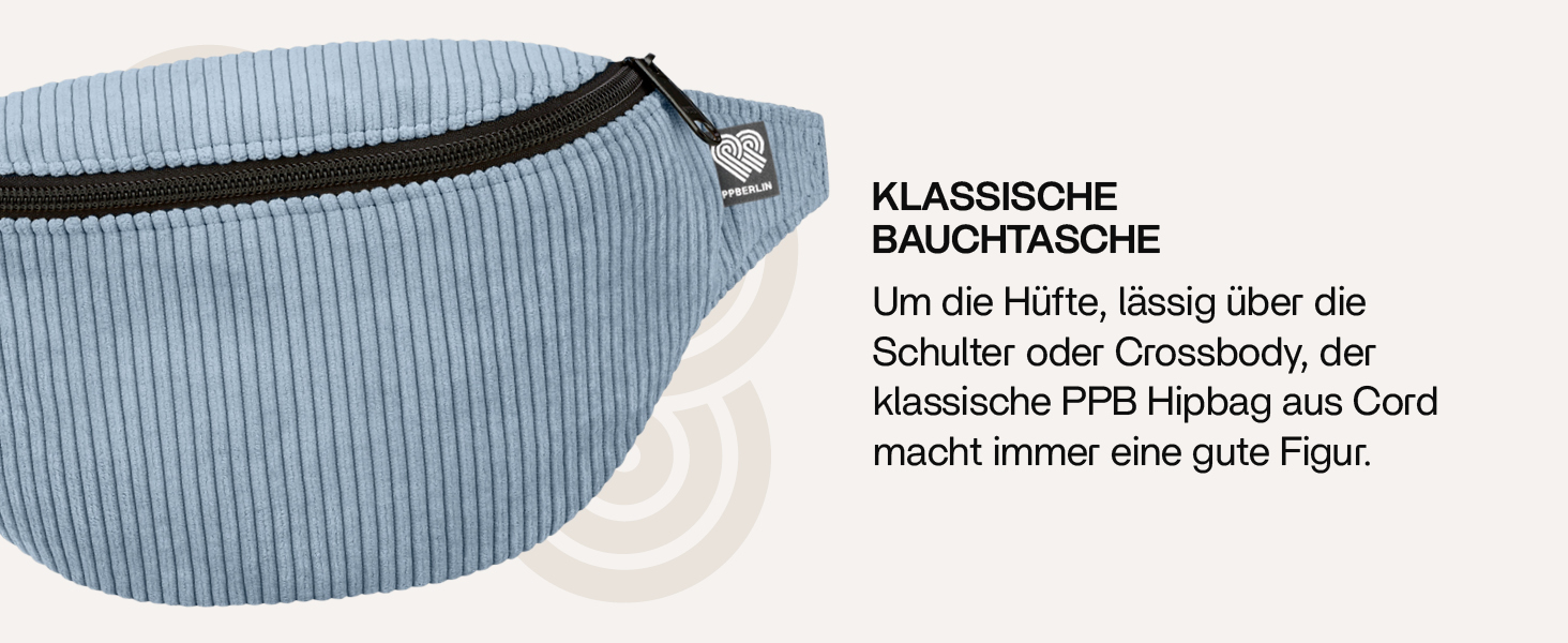 Чоловіча/Жіноча поясна сумка PP-Berlin чорного кольору з трьома відділеннями, ручної роботи, веганська, Made in Germany, для повсякденного використання та відпочинку