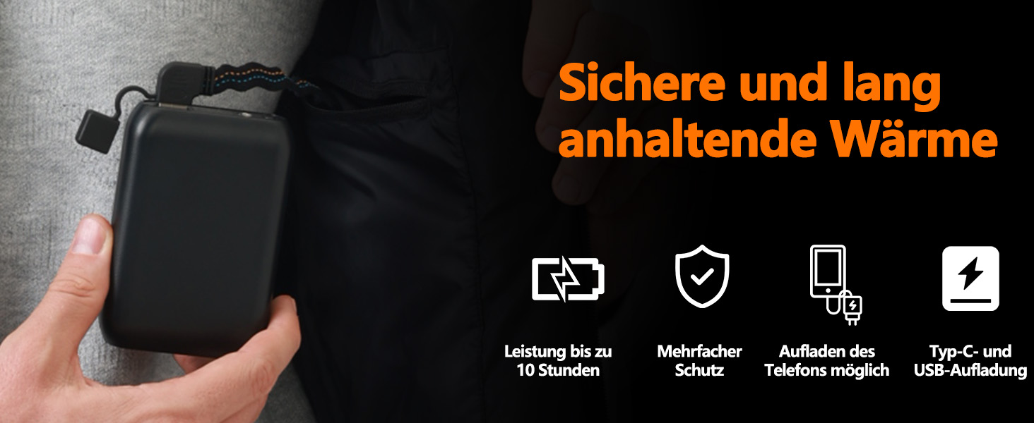 Обогрівальний жилет для чоловіків та жінок з акумулятором 10000mAh - жилет з 5 зонами обігріву, 3 режими температури, подвійне керування для зимових активів на відкритому повітрі, XXL, чорний