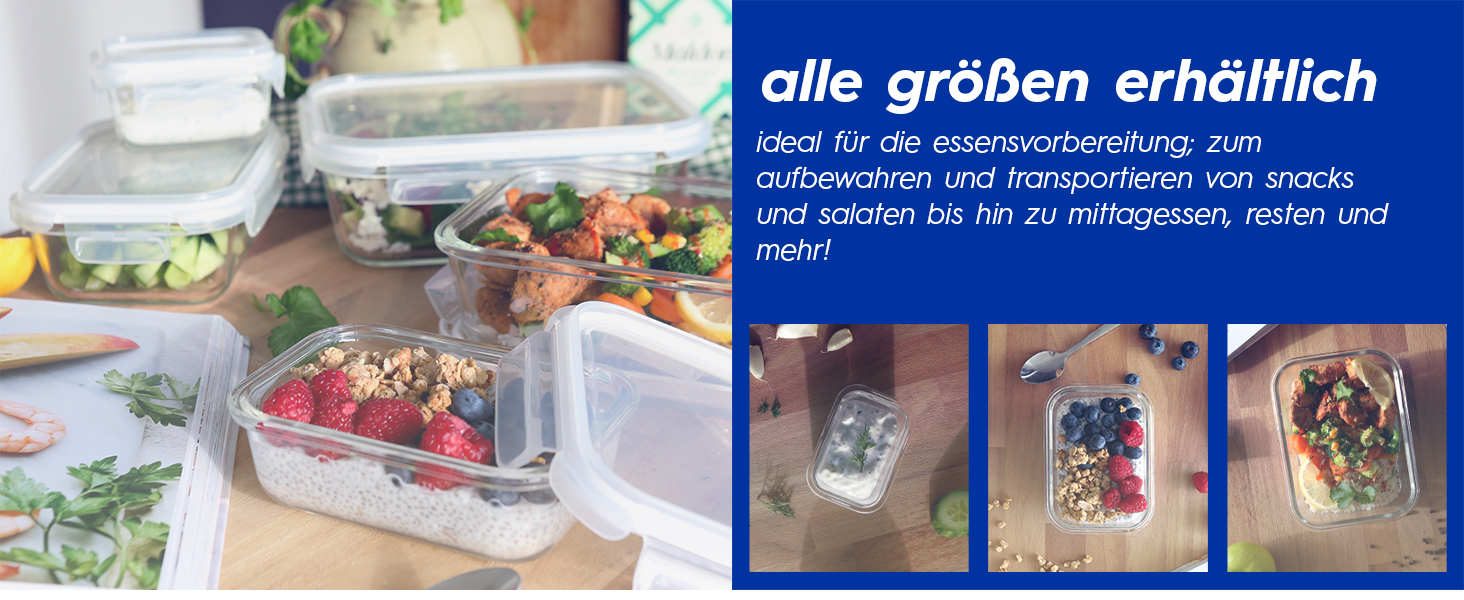 Набір скляних контейнерів для зберігання продуктів Harbour Housewares - 10 шт. з кришками (2 розміри)