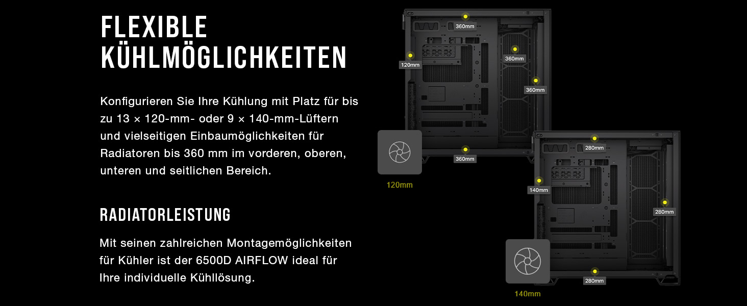 Корпус ПК CORSAIR 6500D Airflow: Mid-Tower ATX, без вентиляторів, чорний