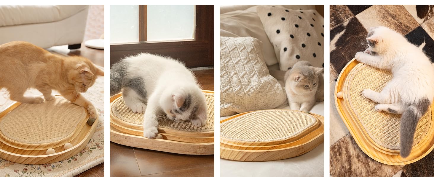 Кігтеточка CheerPals 2-в-1 для котів з натурального сизалю та м'яти, 43x33x3 см