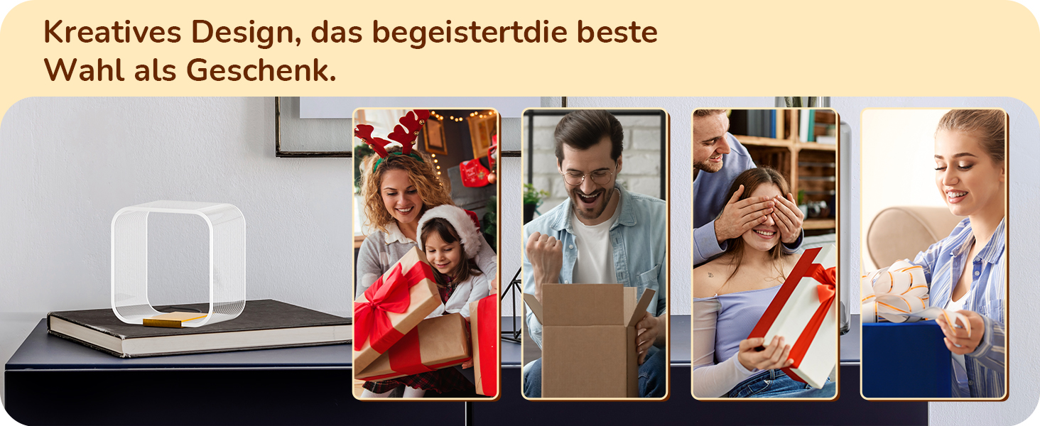 LED настільна лампа EDISHINE: сучасна лампа для спальні та вітальні, золота, з лазерним різьбленням, акрил, алюміній, 3000K, 4W