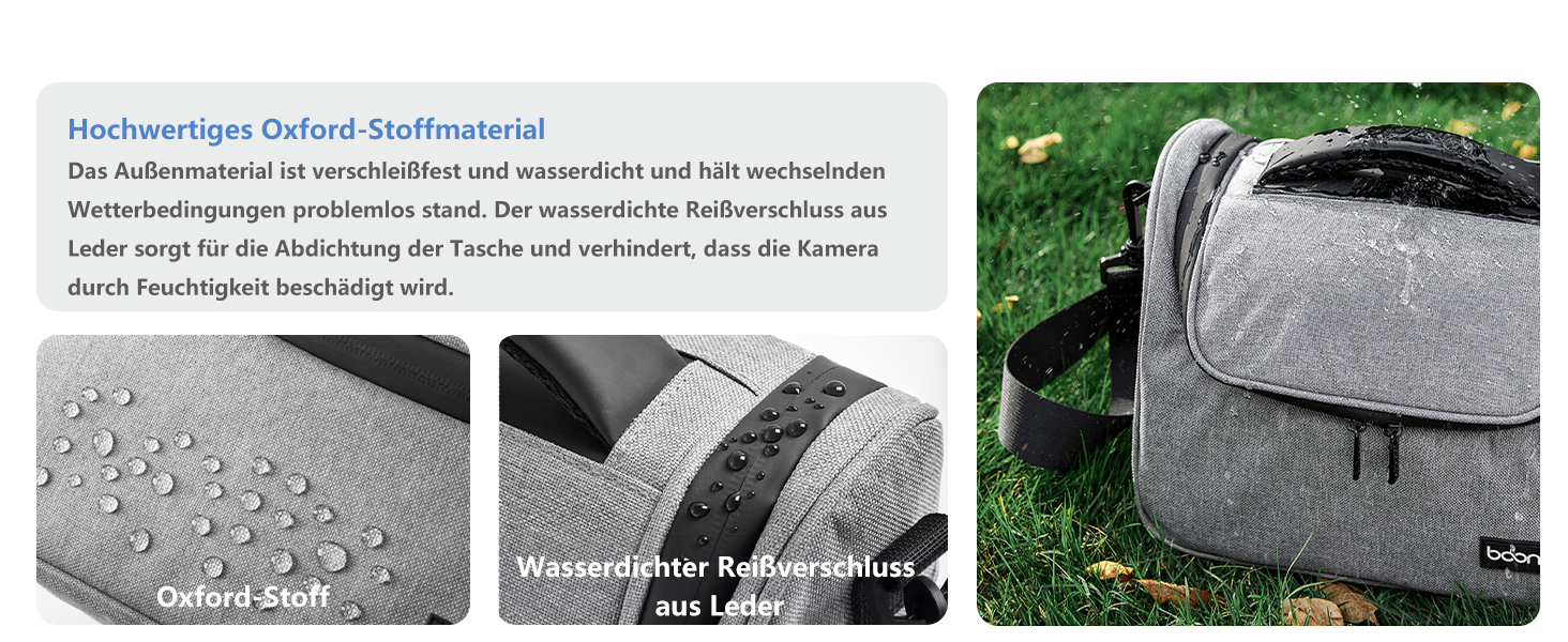 Чохол для камери Linpr: сумка кросбоді для дзеркальних/зеркально-беззеркальних фотоапаратів, водонепроникний, сумісний з Canon/Sony/Nikon (Сірий, Середній)