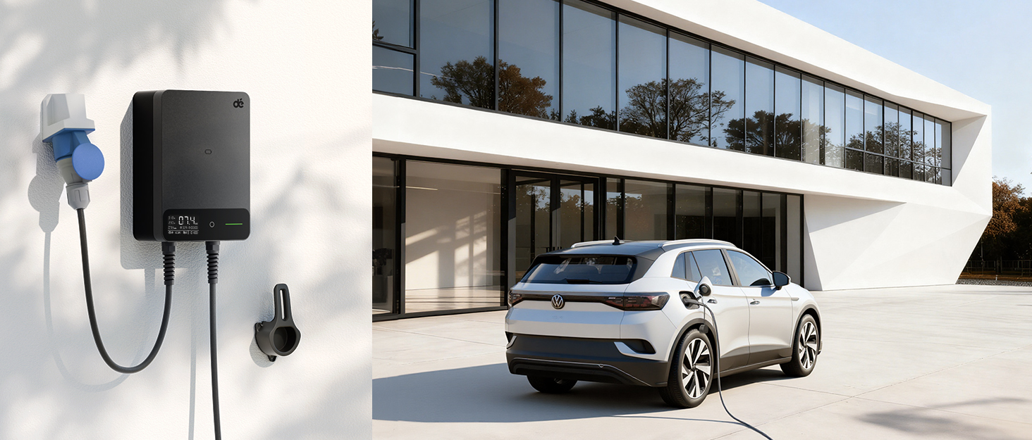 Кабель зарядки Schuko 3,68kW (1-фазний, 6-16A) для електромобілів: цифровий дисплей, 25м