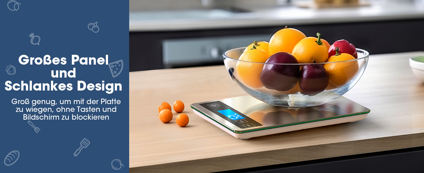 Кухонні ваги NBPOWER Digital 10 кг, електронні ваги з нержавіючої сталі, точність 1 г, сірий/сріблястий колір