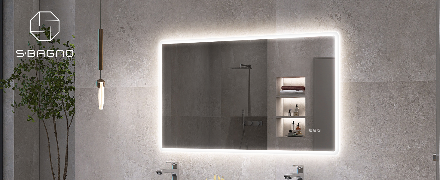 Дзеркало для ванної кімнати S'bagno з підсвічуванням 80x60 см, Bluetooth, протитуманне покриття, 3 кольори, регулювання яскравості, пам'ять налаштувань, загартоване скло, водонепроникність IP44, горизонтальне/вертикальне встановлення M66 (Bluetooth)