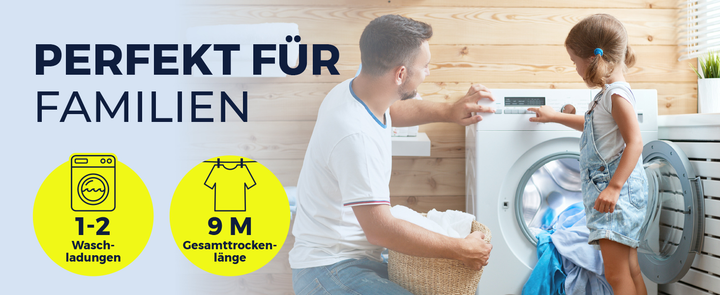 Електричний сушильний стійка EASYmaxx 900 з роликами, 9м довжини сушіння та 2 ярусами | Турбо стійка для білизни з бічними крилами та технологією повітряного потоку | 138x65x148 см