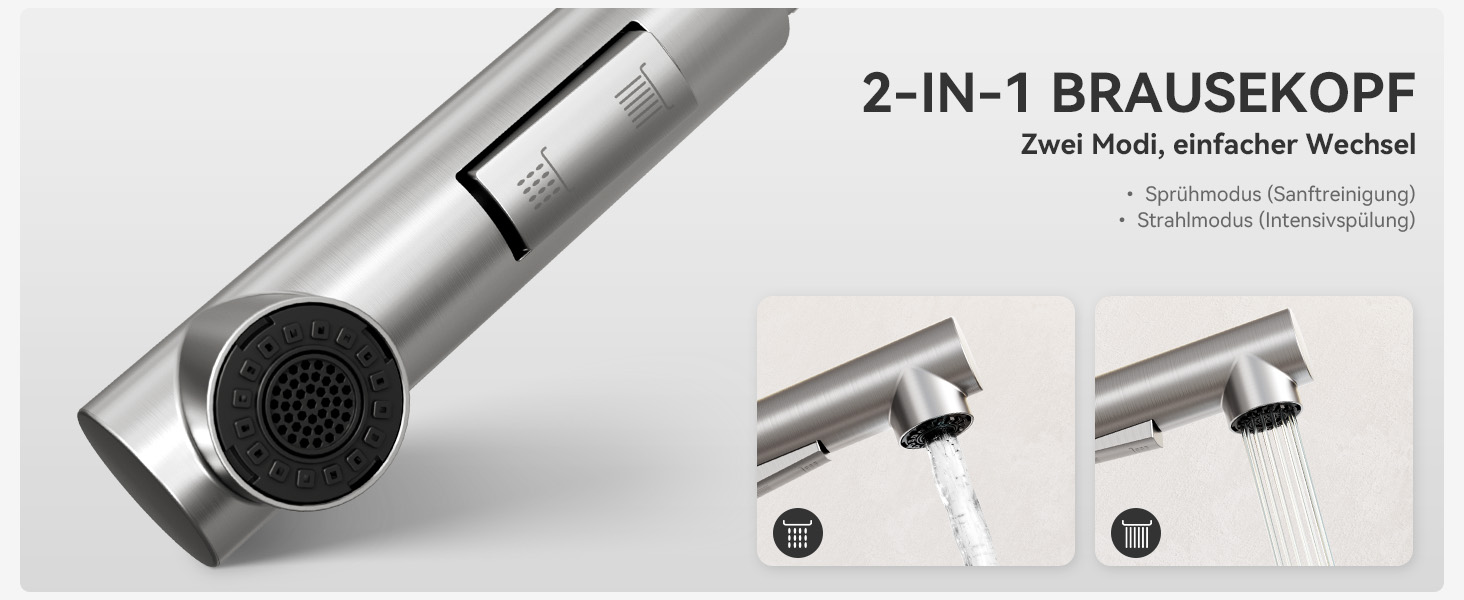 Кран кухонний висувний CECIPA, 360° поворотний, чорний, з витяжним виливом, міцний, без витоків, проста установка, з домішувачем для раковини (щіткова поверхня & чорний колір)