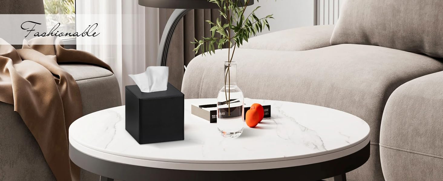 Стильна коробка для серветок кубічної форми, PU-шкіра, для ванної, спальні, кухні, офісу (Бежевий)