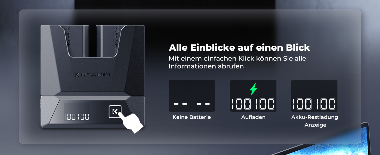 Акумулятор K&F CONCEPT NP-FZ100 2600mAh з зарядним пристроєм для Sony Alpha A7 III A9, 18W PD/QC
