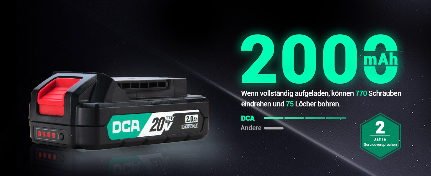 Акумуляторний дриль-шуруповерт DCA ADJZ2035, 20V, 40 Нм, 2.0Ah, 25-ти частинний комплект