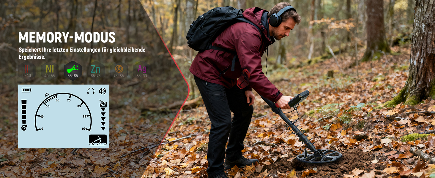 Металошукач KAIWEETS Profi Set: LCD дисплей, водонепроникна котушка, 30см глибина, регулювання чутливості, для дорослих та дітей