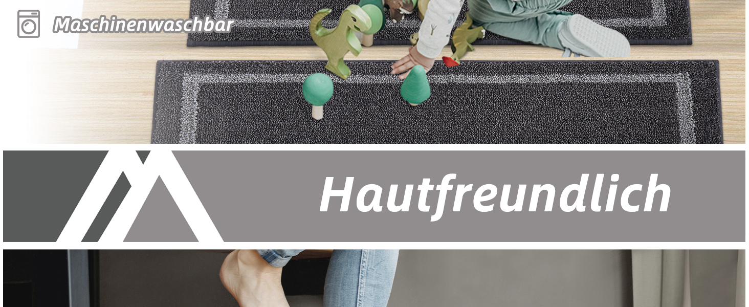 Килимок на сходи COSY HOMEER, 70x22 см, 15 шт., самоклеючий, антиковзкий, машинного прання, 100% поліестер, TPE-підкладка, чорний