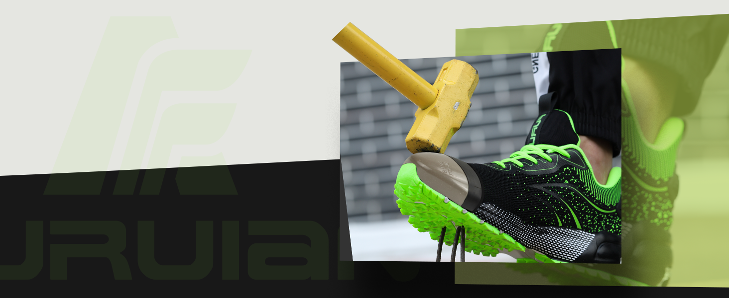 Чоловічі та жіночі робочі черевики Furuian з металевим підноском. Легкі, спортивні, дихаючі, чорного кольору. 42 EU