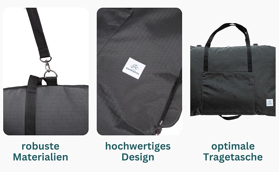 Ортопедичне собаче ліжко Wanderpfote для подорожей – зручне та сертифіковане ліжко для собак (M, Чорний)