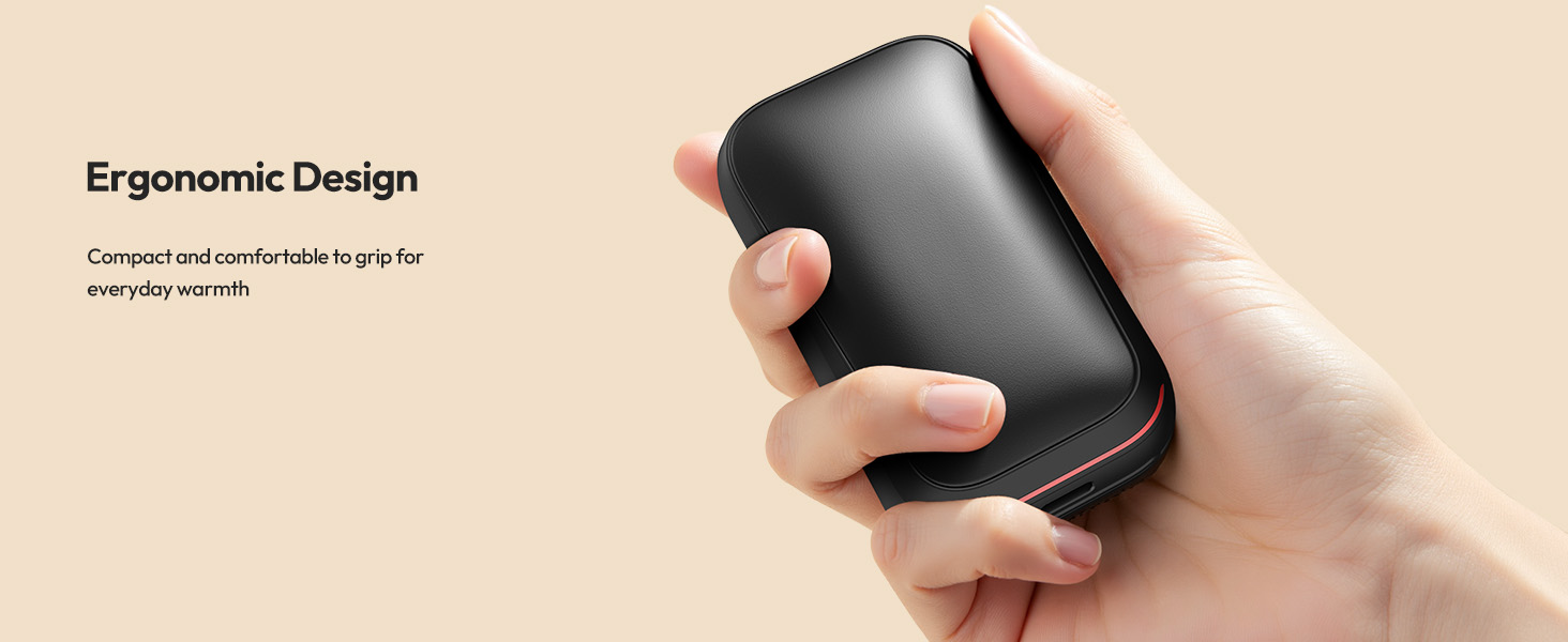 Електричний грілка для рук Gaiatop 2 шт. з магнітом, USB, багаторазовий, швидкий нагрів, 3 рівні, компактний, подарунок для чоловіків та жінок, чорний