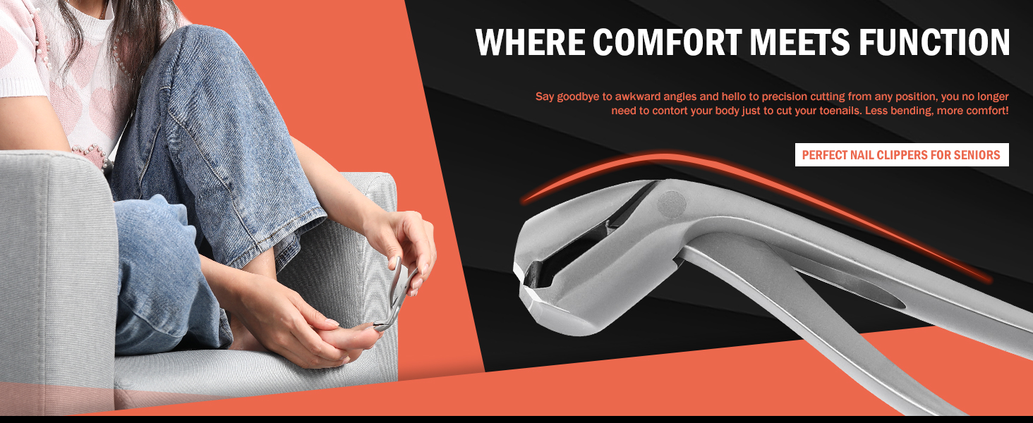 Кусачки для нігтів BEZOX ергономічні з похилим лезом для товстих нігтів (сріблясті) + пилочка для нігтів. Кусачки для нігтів для літніх людей, чоловіків та жінок.