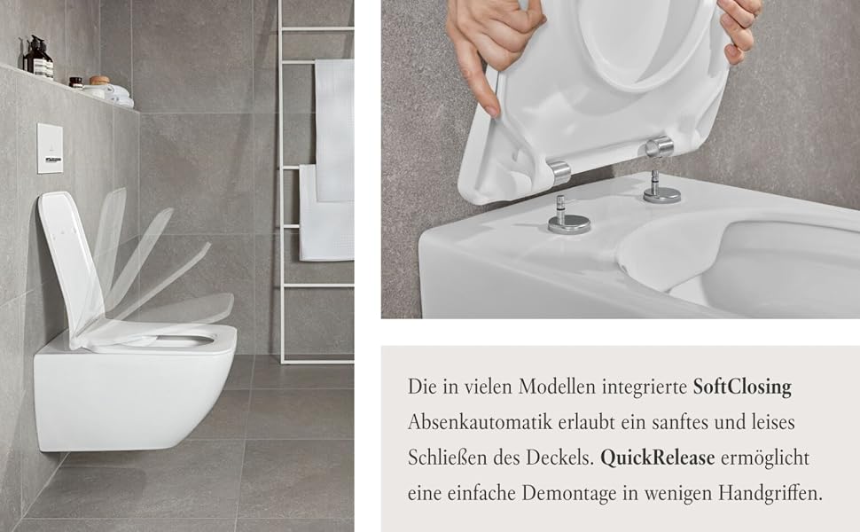 Сидіння для унітаза Villeroy & Boch O.novo з мікроліфтом (м'яке закриття), Duroplast, D-подібне, колір білий альпійський глянець