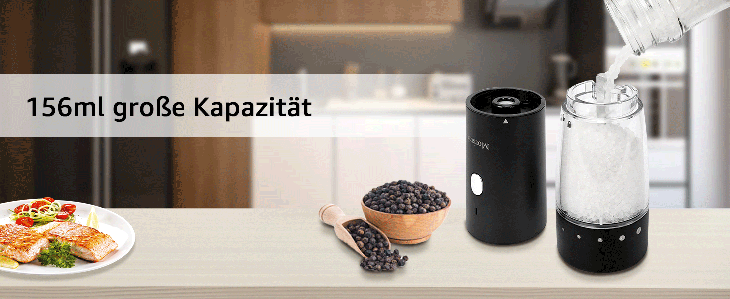 Електричні млинки для солі та перцю 2 шт, USB, нержавіюча сталь, регульований помел, велика ємність, елегантна підставка