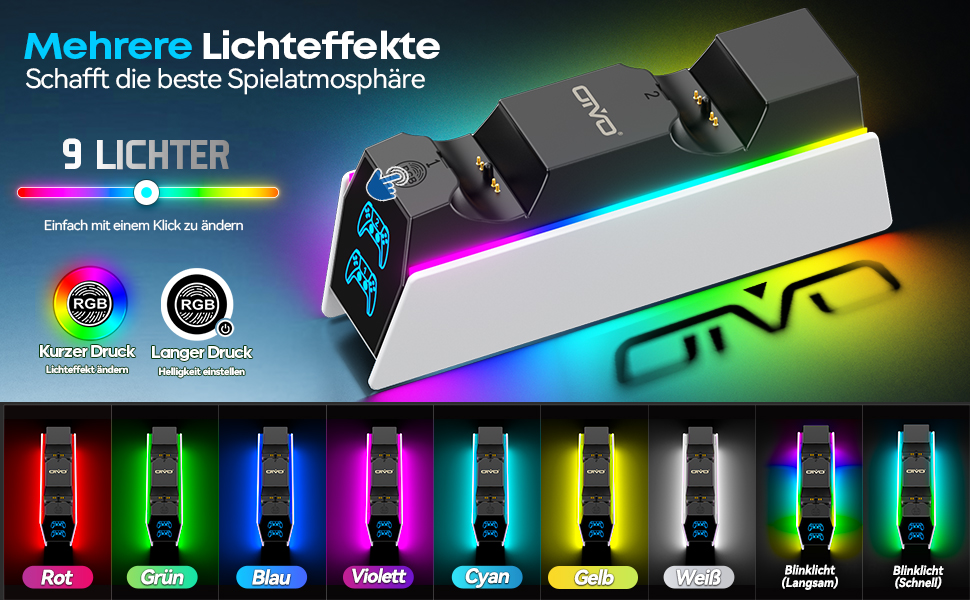 Зарядна станція для контролерів PS5 OIVO - швидка зарядка, з адаптером живлення EU, сумісна з PlayStation 5, білий колір