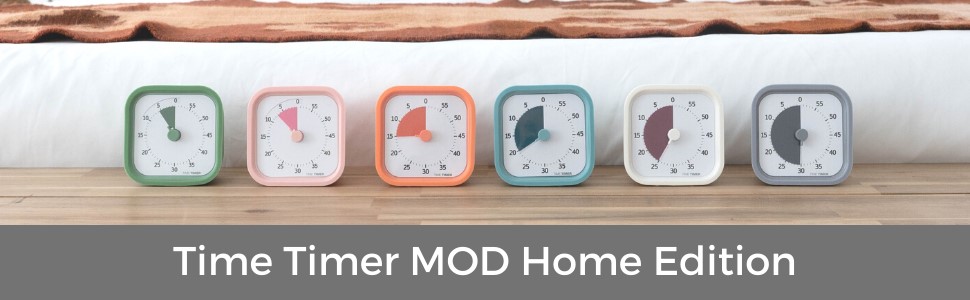 Візуальний таймер Time Timer Home MOD на 60 хвилин для дітей та дорослих, безшумний, для навчання, домашнього використання, офісу та зустрічей, модель TTM9-HDO-W