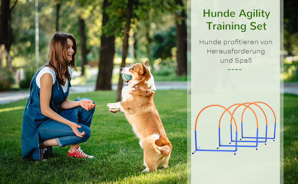 Набір для аджиліті для собак PawHut, 4-елементний комплект, переносна сумка, 88 x 64 x 95 см