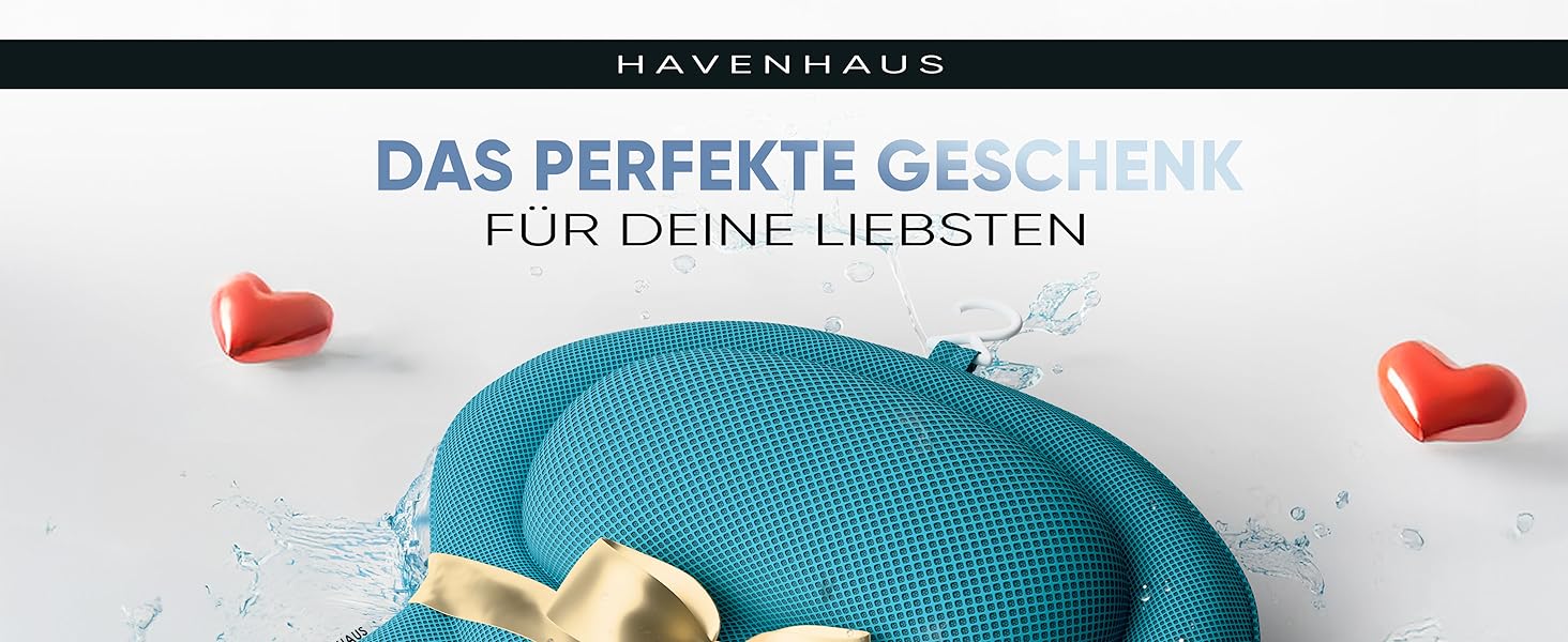 Преміум подушка для ванни Havenhaus | Подушка для ванни з швидким висиханням та великими присосками | Подушка для шиї, що миється | Для оптимального розслаблення шиї (XX-Large, Синій)