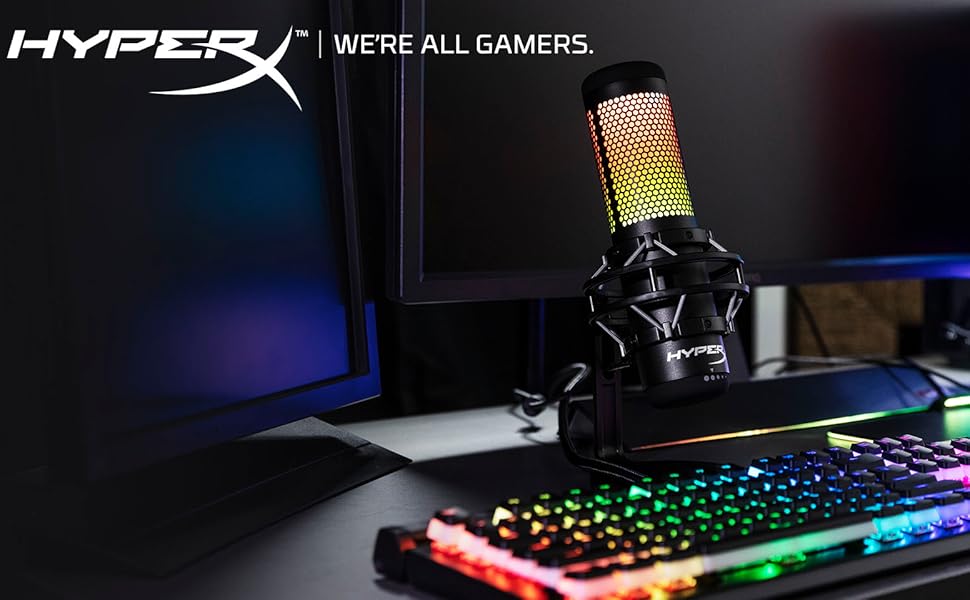 Мікрофон HyperX QuadCast S RGB USB з поп-фільтром для PC, PS4, Mac, Streaming, Gaming, Twitch, YouTube, Discord