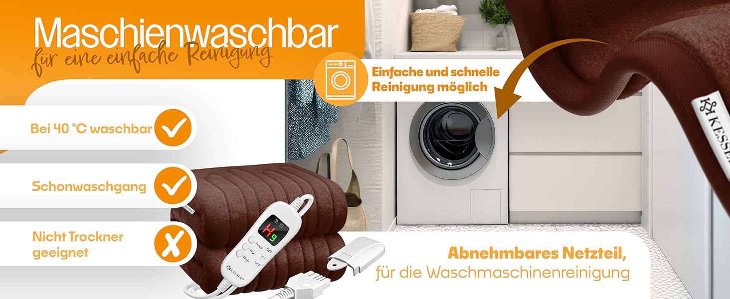 Електрична грілка KESSER® з плюшу 180x130 см сірого кольору | з таймером та автовимкненням | тепла та затишна ковдра | 9 температурних режимів | прання до 40°C | цифровий дисплей