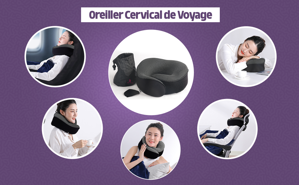 Подушка для подорожей Ergonomic – подушка для шиї з memory foam, підтримка голови та шиї, комфорт для тривалих подорожей літаком, потягом, автомобілем – ідеальна для відпочинку та сну