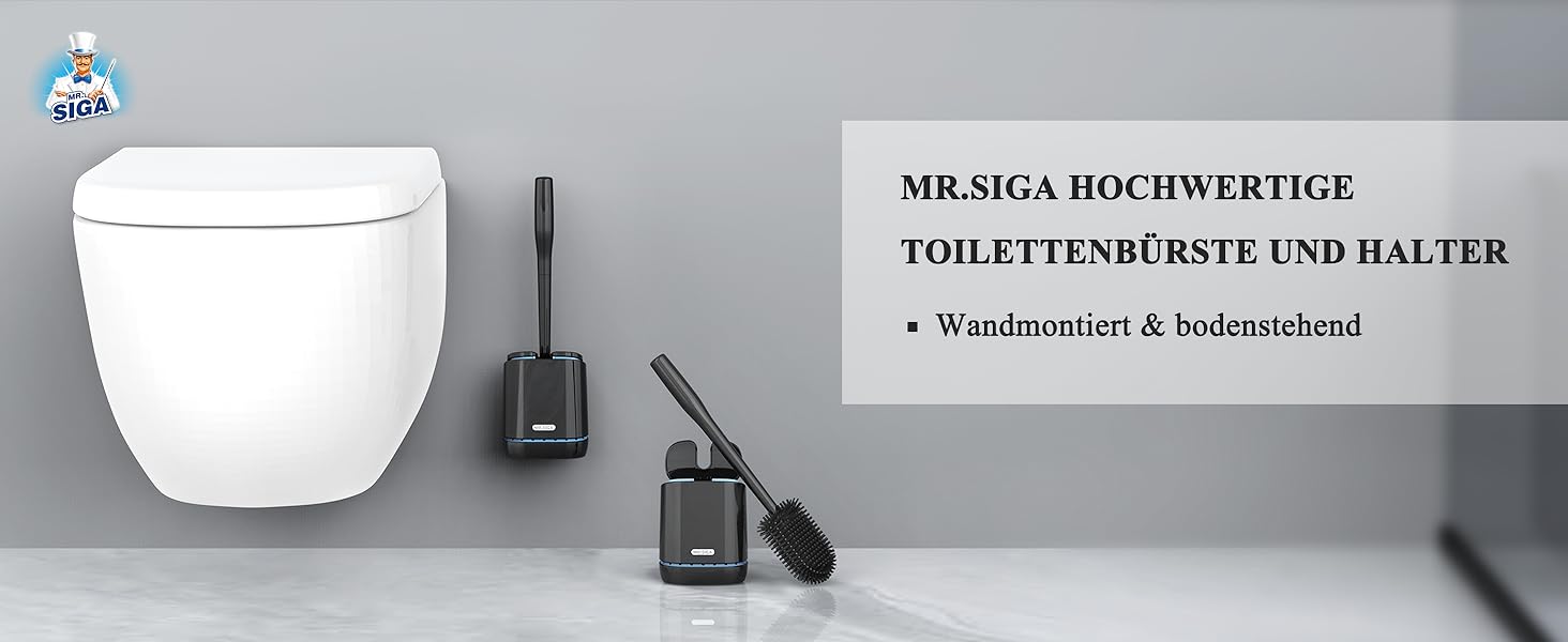 Набір для чищення унітазу Mr.SIGA з тримачем, чорний